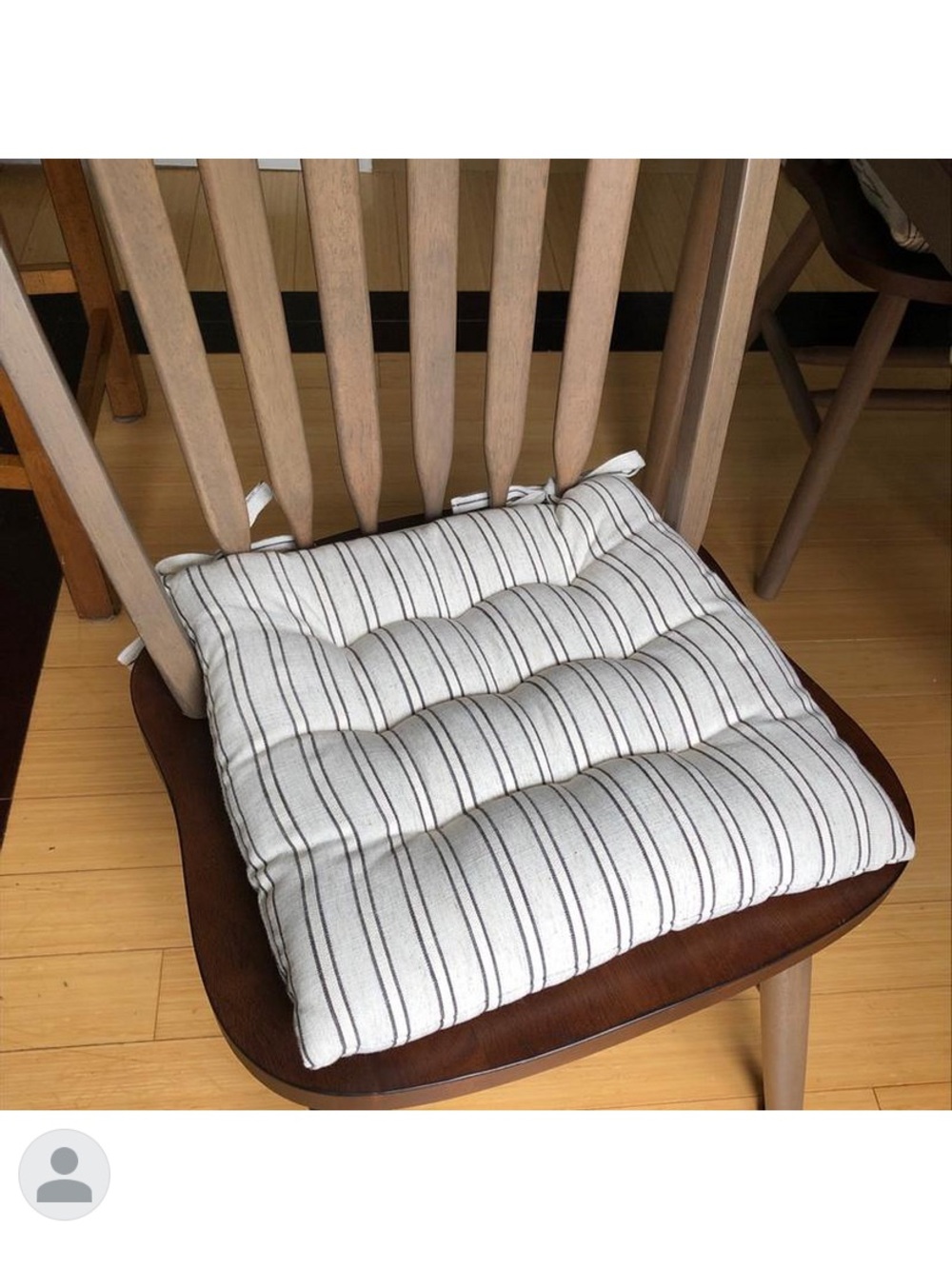 4 Threshold Black Striped Seat Cushions